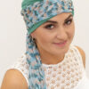 Bambusowy Turban Krystyna morski + wzór
