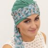 Bambusowy Turban Krystyna morski + wzór