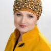 żółty jedwabny turban na głowę helene silk lidia