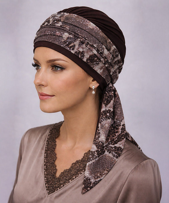 Turban Blanka brązowy