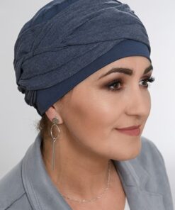 granatowa chusta dla Amazonek gotowa do założenia bez wiązania