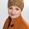 Turban Helena Miodowy brąz + wzór Silk - obrazek 2