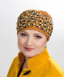 Turban Helena Miodowy brąz + wzór Silk