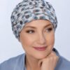 Turban Kasia szaro niebieski w bąbelki