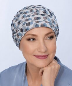 Turban Kasia szaro niebieski w bąbelki