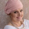 Turban Matylda jasno różowy pudrowy