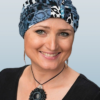 wzorzysty turban dla pań podczas leczenia onkologicznego