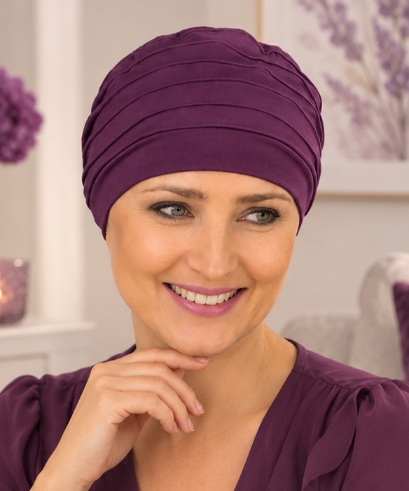 Turban Nadia śliwkowy
