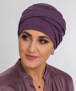 Bawełniany Turban Laila śliwkowy