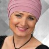 różowy turban damski letni