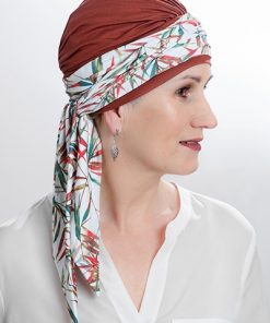 chustka na głowę po chemioterapii z szarfami do wiązania