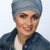 szary elegancki turban po chemioterapii