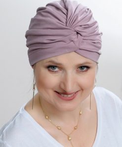 delikatny turban na głowę różowy
