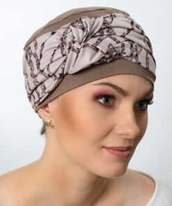 Bambusowy elegancki Turban Matylda kawa z mlekiem