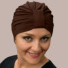 Turban Wiola brązowy - gorzka czekolada
