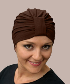 Turban Wiola brązowy - gorzka czekolada