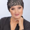 Turban Kasia ciemny szary + listki - obrazek 3