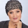 Turban Kasia ciemny szary + listki