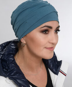 turban na głowę damski niebieski
