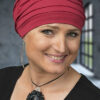 turban onkologiczny codzienny ciemno różowy