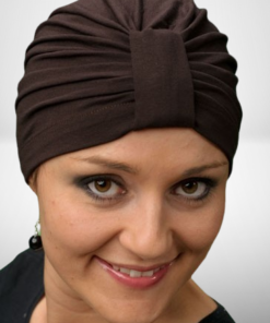 turban do spania bambusowy brązowy