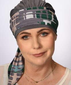 wiązana chusta na głowę szara