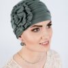 szarozielony turban dla Amazonek przy rzadkich włosach, łysieniu