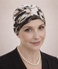 Turban Wiola brązowy wzór