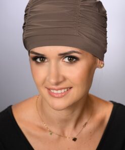 czepek basenowy damski kawowy