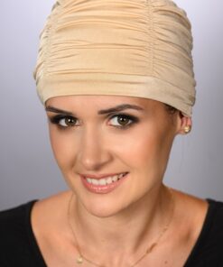 czepek na basen damski kremowy