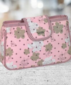 elegancka kosmetyczka damska różowa w kwiaty