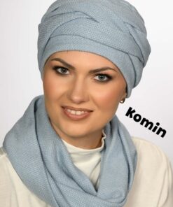 Wełniany Komin szaroniebieski