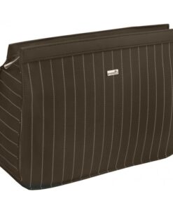 kosmetyczka męska duża brązowa w pasy