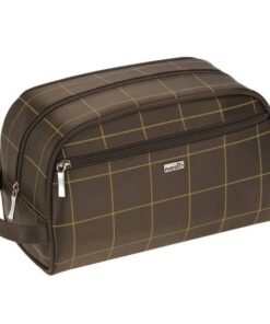 kosmetyczka męska turystyczna brązowa krata
