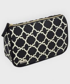 mała czarna kosmetyczka w jasny wzór