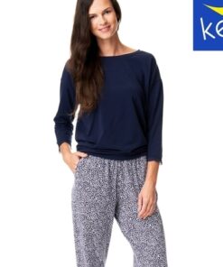 piżama damska z koronkowymi rękawami