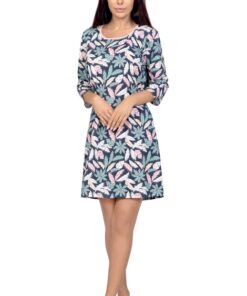 śliczna szara koszula nocna z rękawem 3/4 długości regina 406