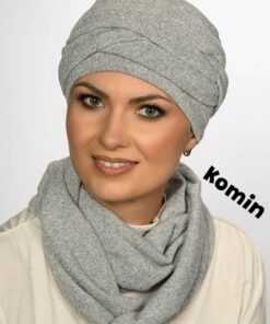 Wełniany Komin popielaty szary