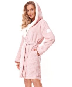 gruby szlafrok damski LL różowy