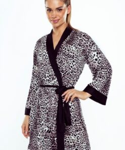 szlafrok damski czarny typu kimono Eldar