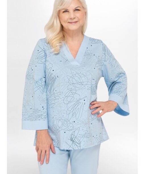 piżama a la kimono niebieska gloria