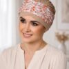 Turban Ela beż + kwiaty - obrazek 2