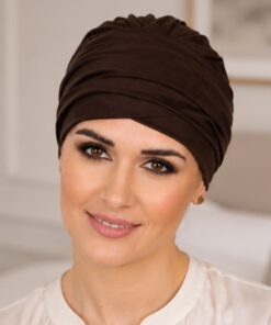 Bambusowy Turban Ela czekoladowy brąz