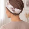 Turban Ela kawowy + wzór - obrazek 2