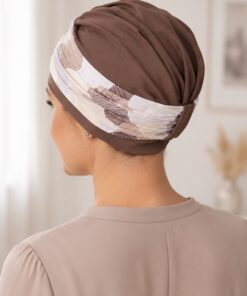 Alternative view of Turban Ela kawowy + wzór