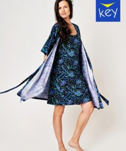 granatowa narzutka do koszuli nocnej key 538