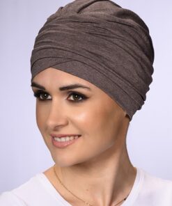 kawowy turban po chemii dla amazonek ela