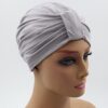 popielaty jasno szary turban damski po chemioterapii