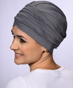 szary turban na głowę ela bambus