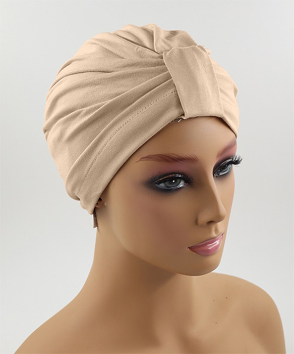 Turban Wiola chłodny beż - obrazek 2